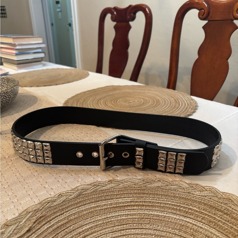 LG Black Belt with Silver Studs